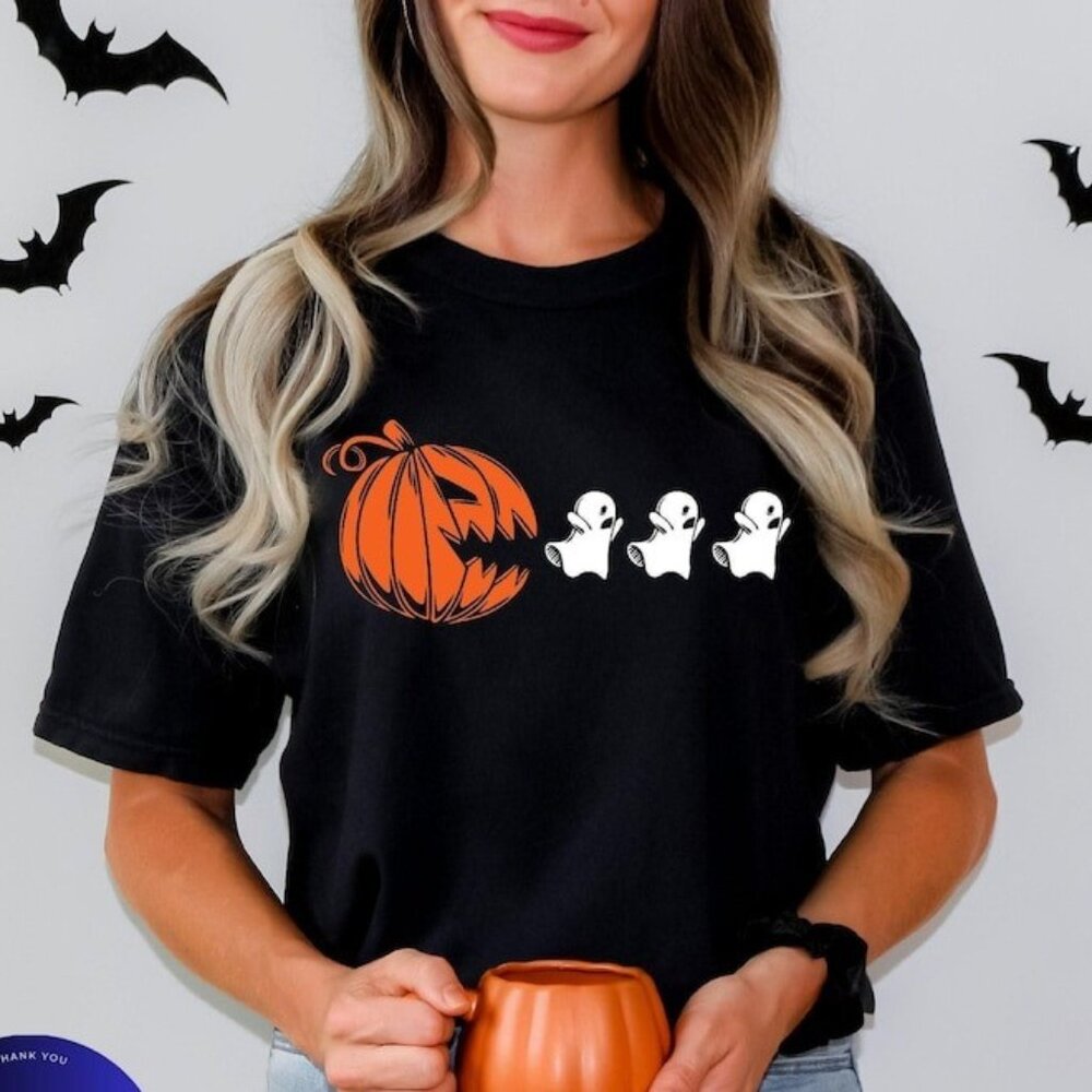 Halloween Pumpkin Eat Ghost Shirt, Funny Halloween Shirt, Holiday Shirt